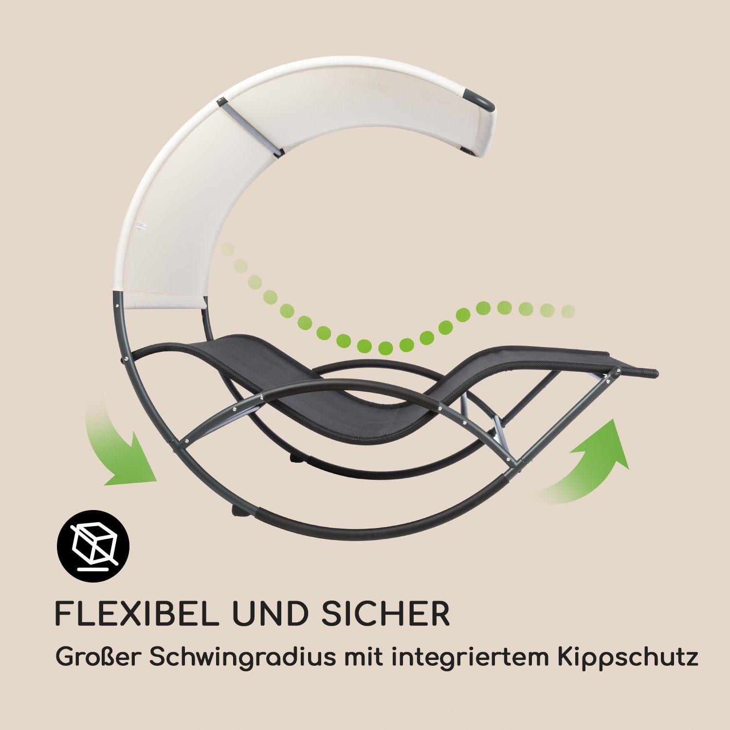 blumfeldt Gartenliege The Big Easy Schwingliege, Schwingeffekt, ergonomisch geformte Gartenliege, robuste Konstruktion