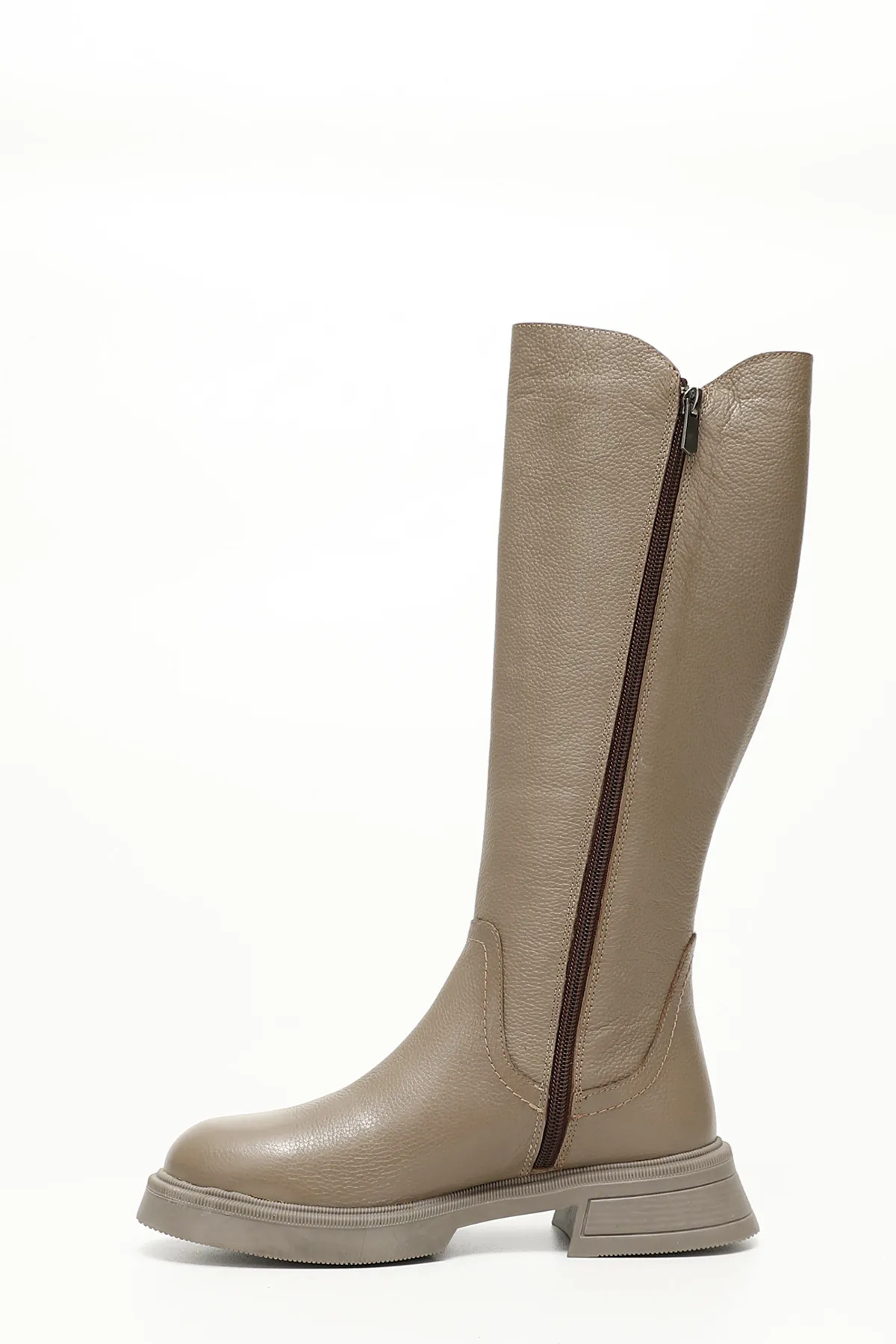 GÖNDERİ(R)  Nerz Floter Damen-Tagesstiefel aus echtem Leder mit runder Zehenpartie und Reißverschluss 46598