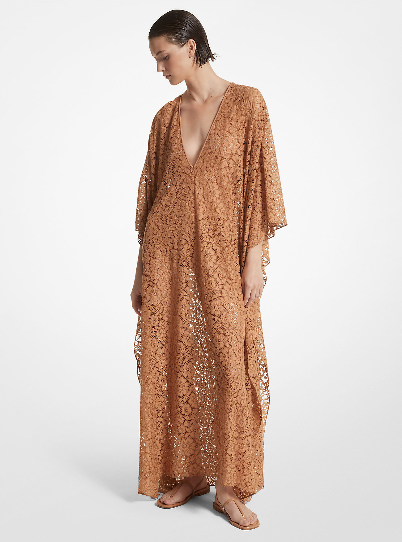 Kaftan z koronki kwiatowej - SUNTAN