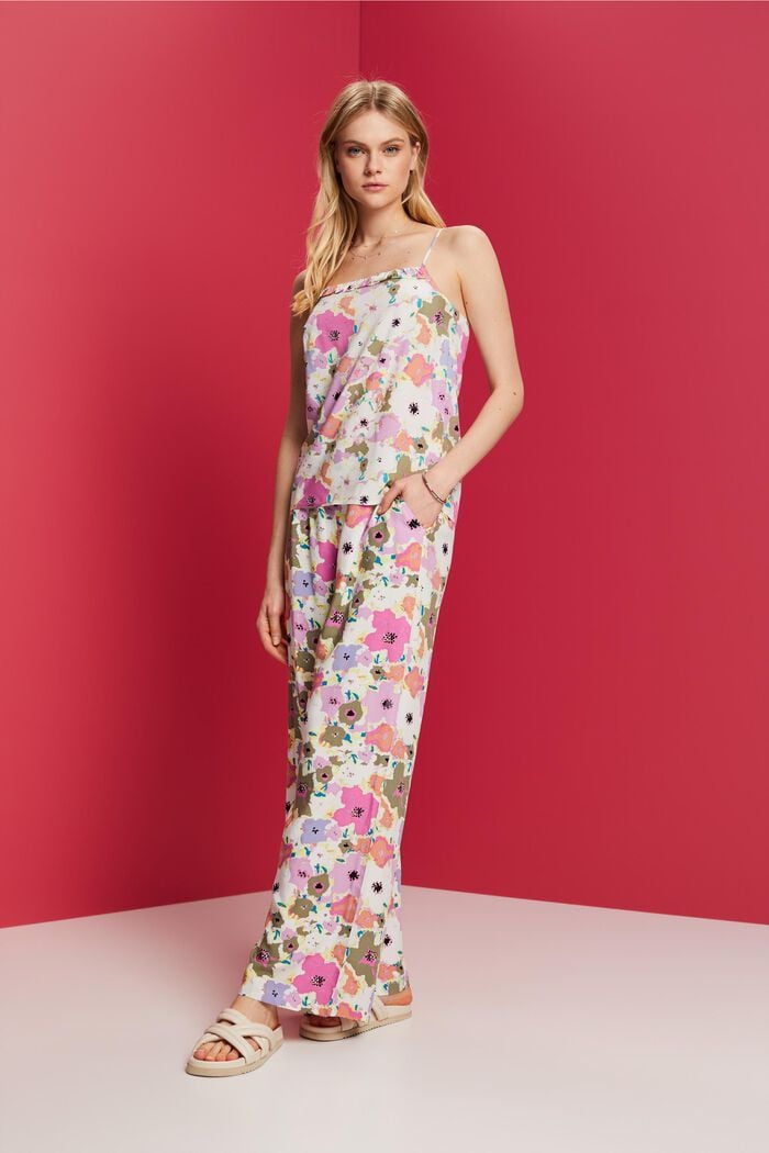 Gemusterte ärmellose Bluse, LENZING™ ECOVERO™