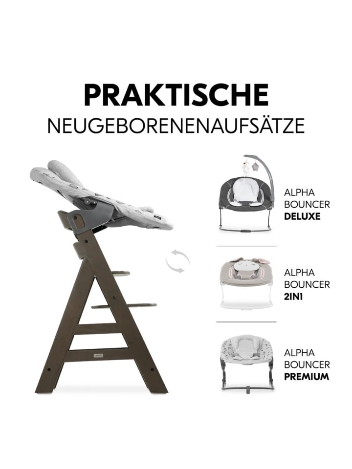 Hauck Hochstuhl Alpha Plus Select Charcoal - im Sparset in grau,motiv günstig kaufen onesize