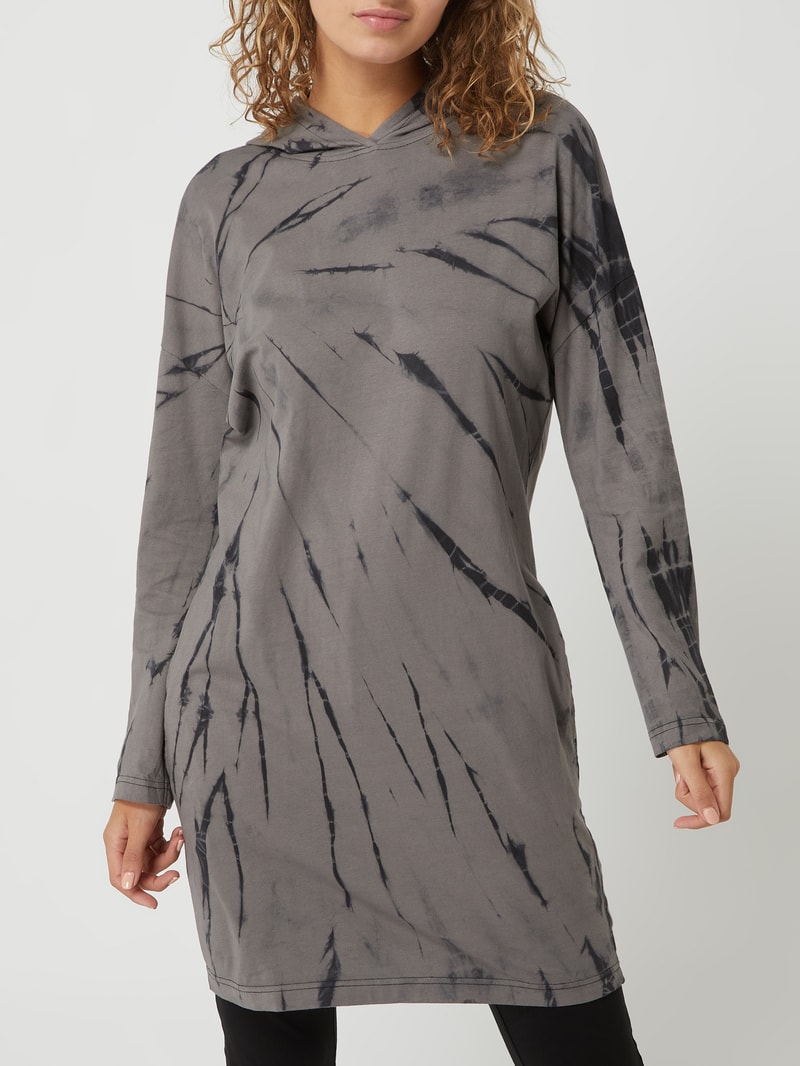 Sweatkleid im Batik-Look in dunkelgrau