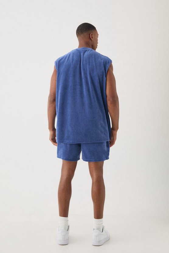 Man Oversize Velour Tanktop & Shorts Set