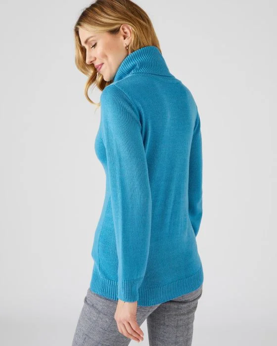 Pull col boule manches longues