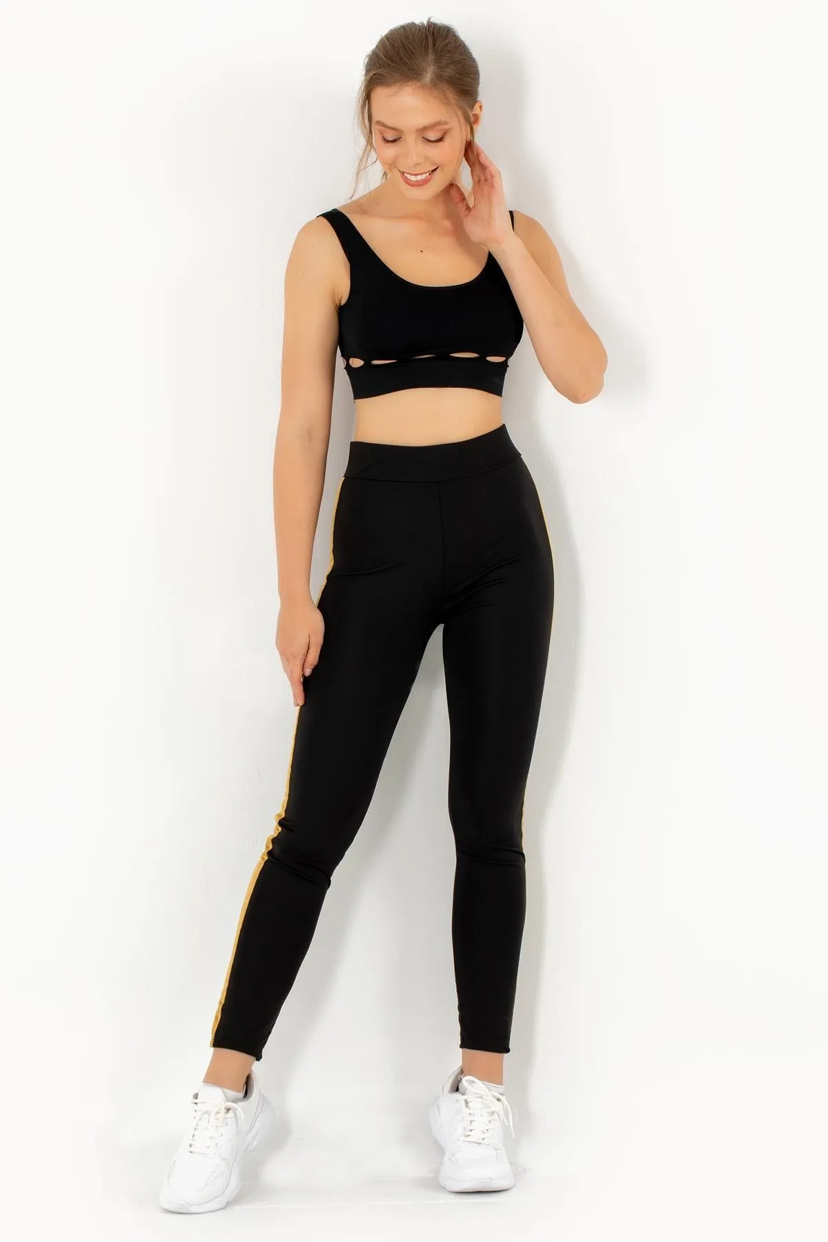 Doremi  Schwarze dicke gestreifte Strumpfhose für Damen