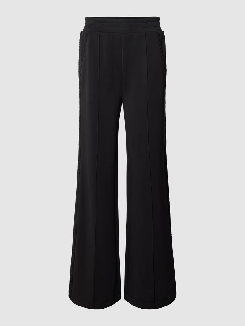 Stoffhose mit fixierten Bundfalten in metallic black melange