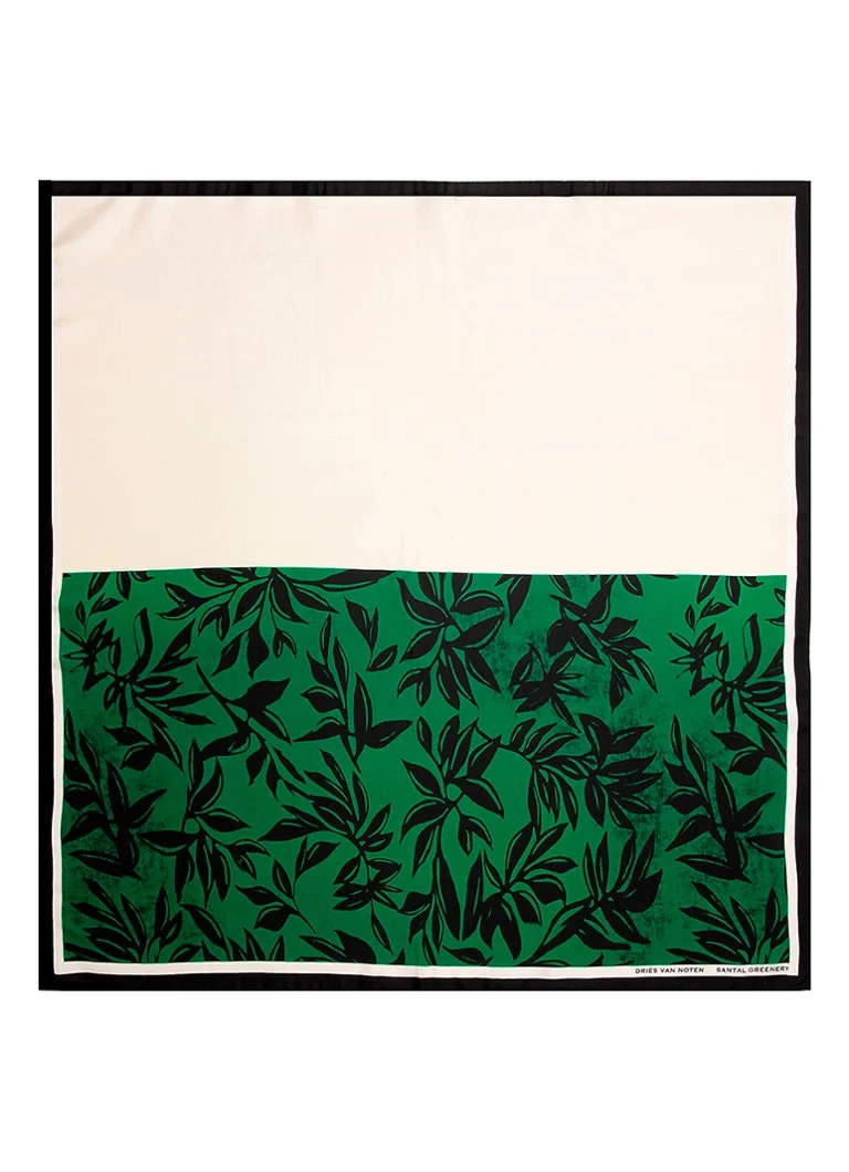 Dries Van Noten Santal Greenery Foulard - silkkihuivi 75 x 75 cm