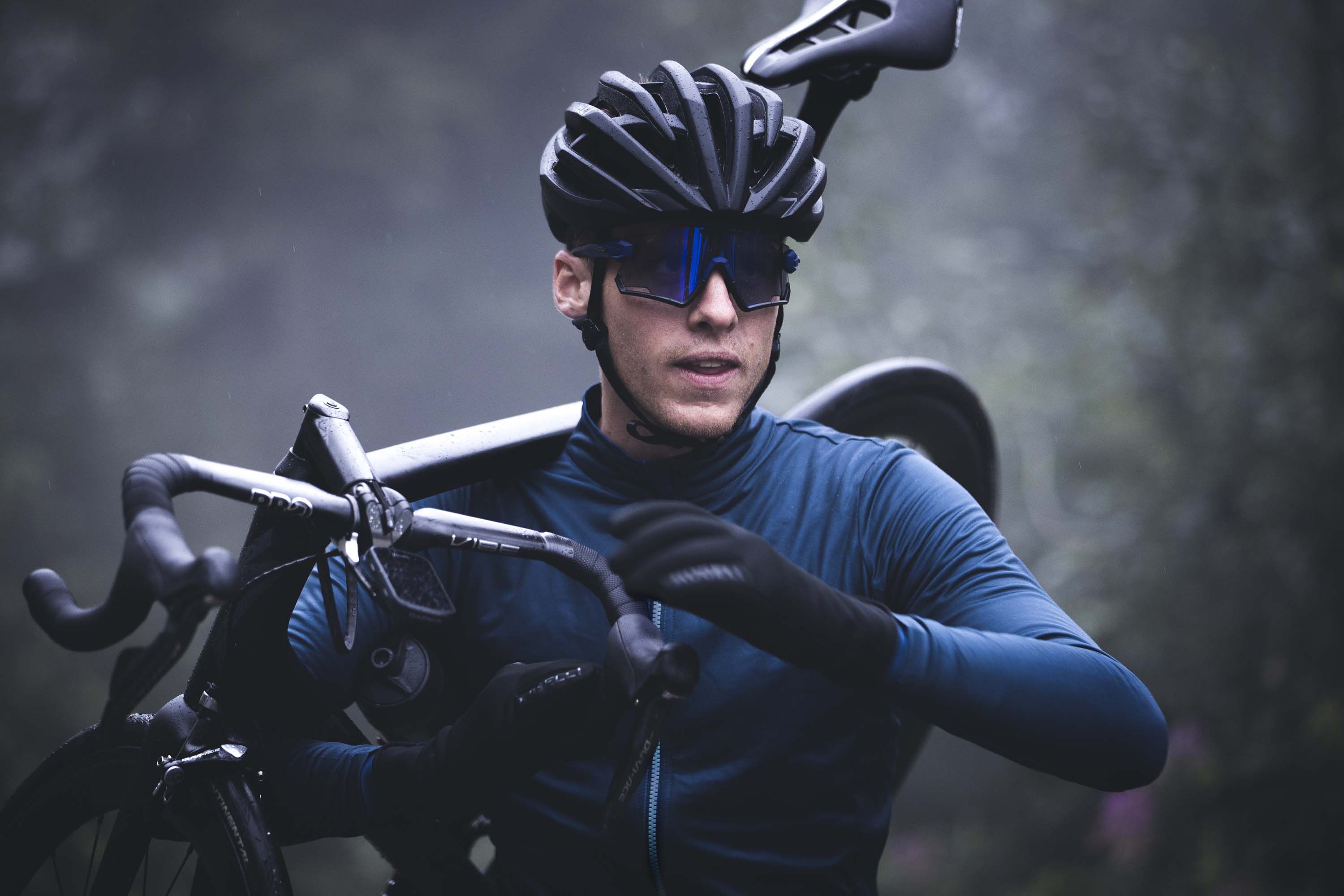 Rogelli Essential Blue Herren Langarm-Radtrikot