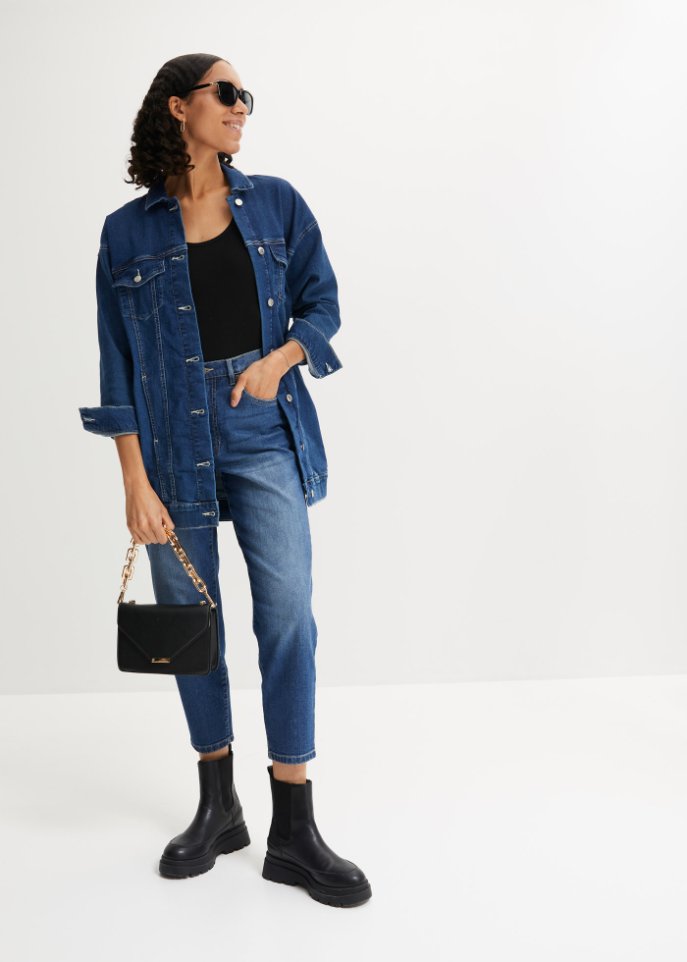 Stretch-Jeans mit Bio-Baumwolle, knöchelfrei