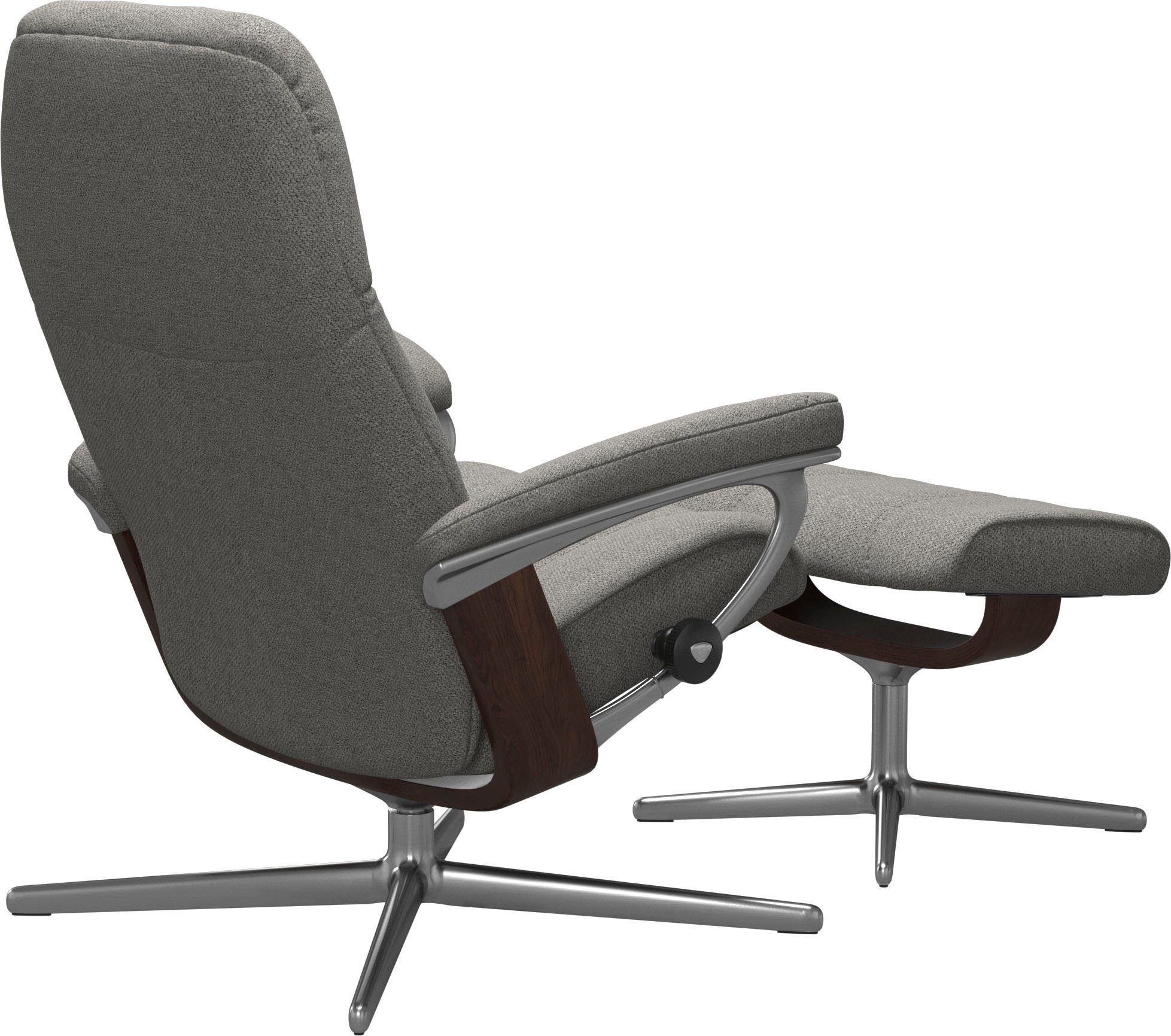 Stressless® Relaxsessel Consul (Set, Relaxsessel mit Hocker), mit Hocker, mit Cross Base, Größe S, M & L, Holzakzent Braun