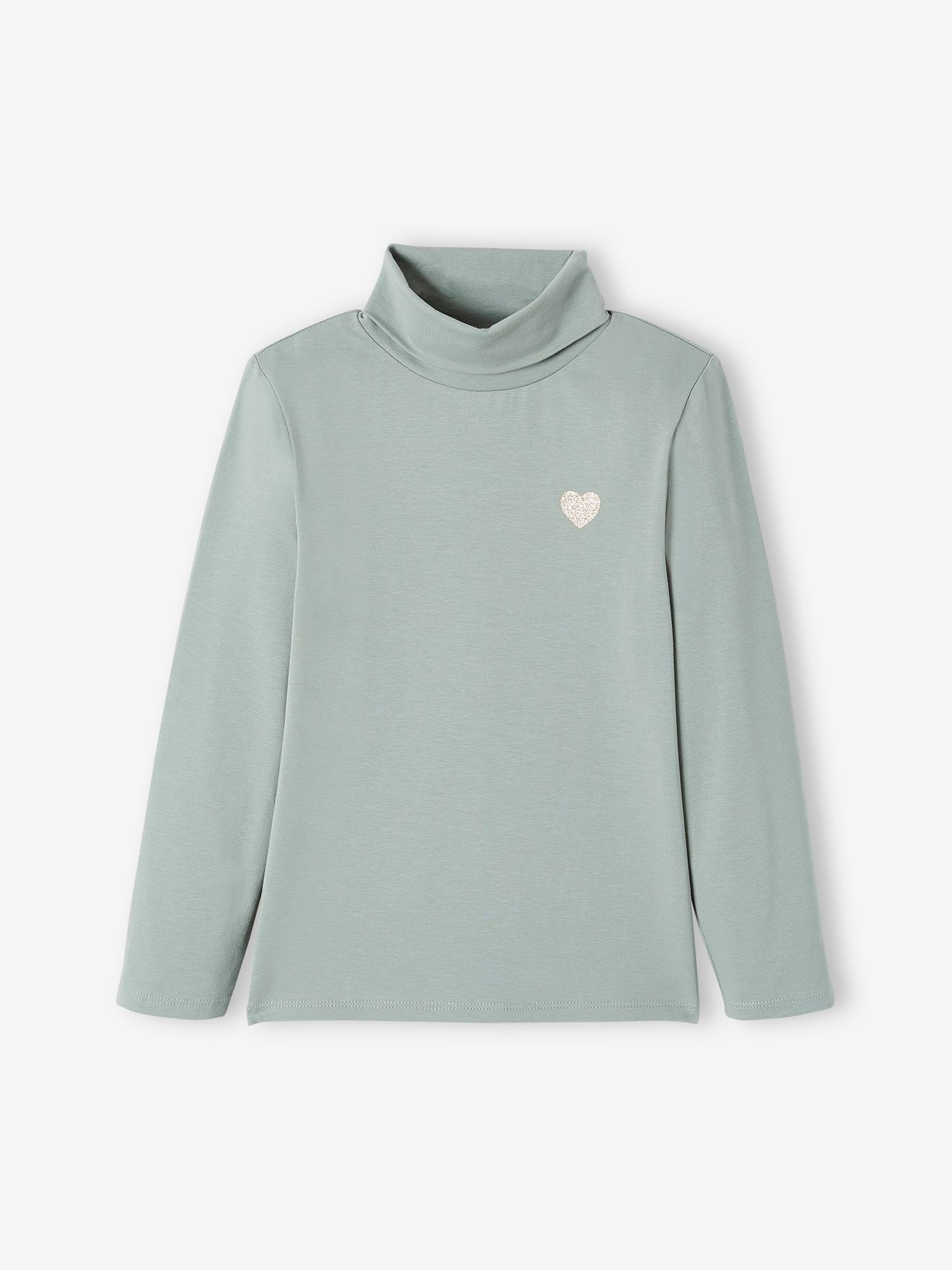 Lot de 3 T-shirts col roulé Basics fille lot gris anthracite
