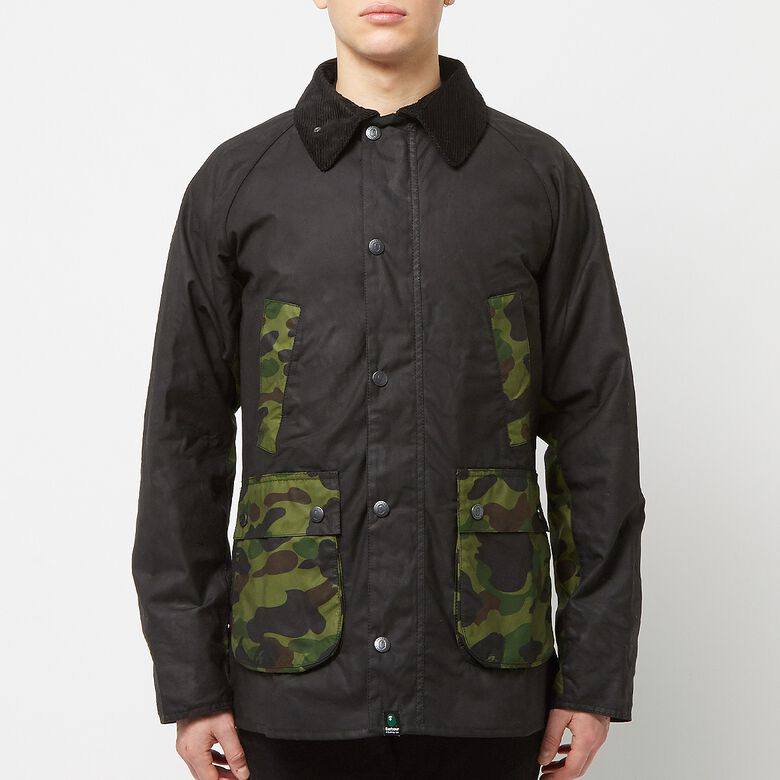 A Bathing Ape Barbour x Bape 1st Camo Bedale Jacket black