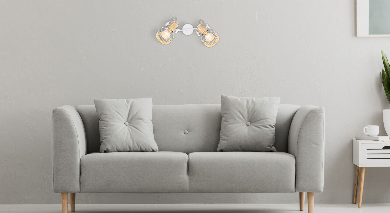 Globo Lighting - BANA - Strahler Metall weiß, 2x E27