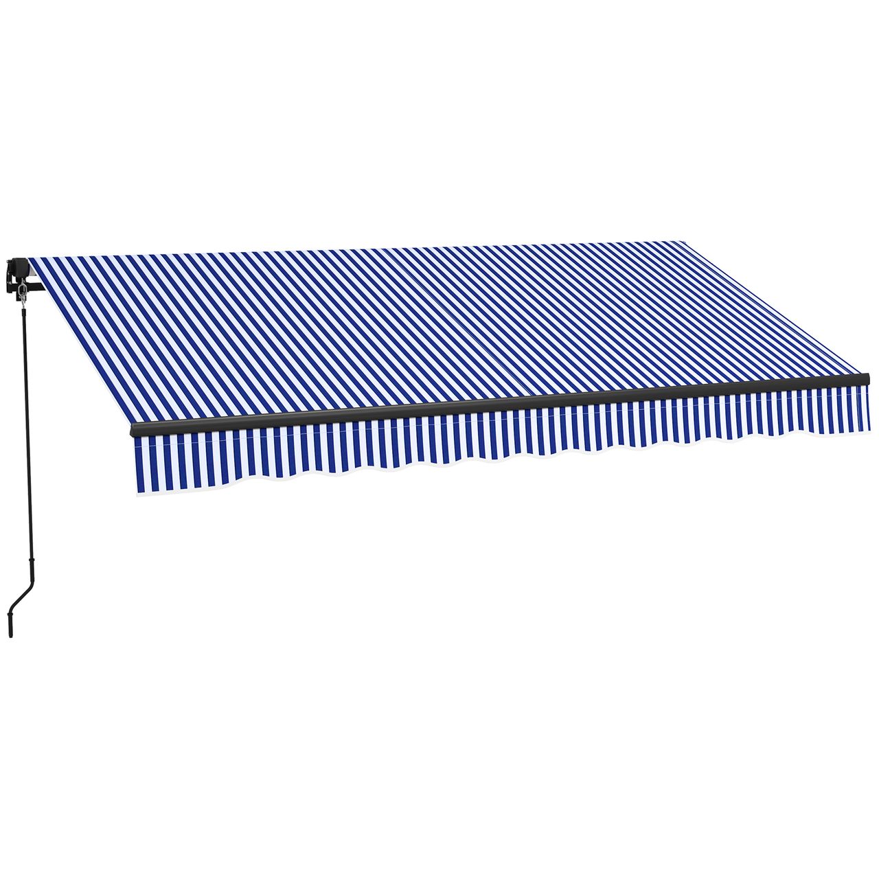 Outsunny 3x2,5m Markise mit Handkurbel, Fernbedienung Wandmontage Balkonmarkise