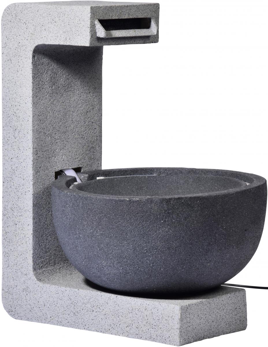 dobar Runder Design-Gartenbrunnen mit LED´s
