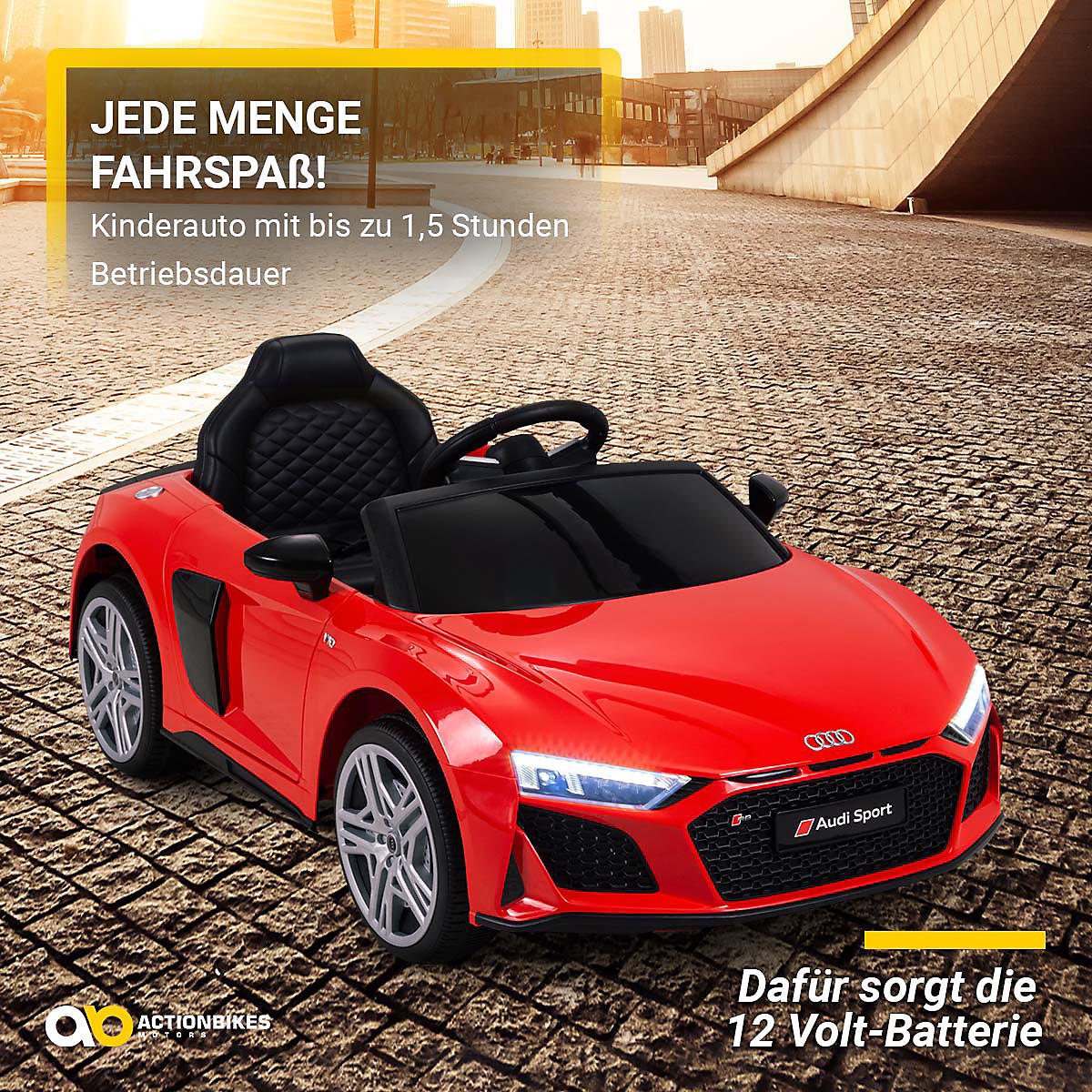 Kinder Elektroauto Kinder Elektroauto Audi R8 4S Spyder Lizenziert - 2x30 Watt - Kinderauto mit Fernbedienung - Soundmodul