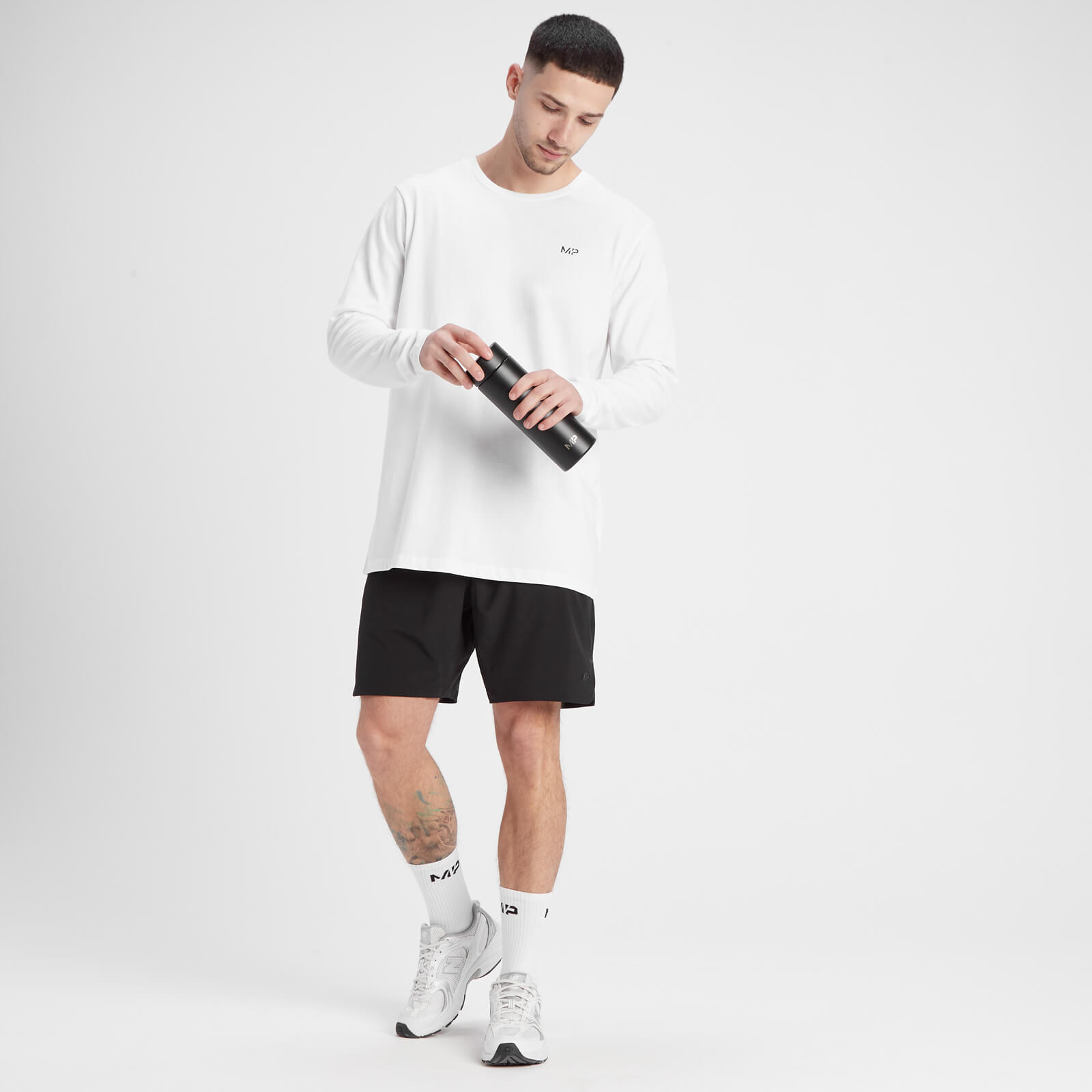 T-shirt à manches longues MP Leg Day Graphic pour hommes – Blanc
