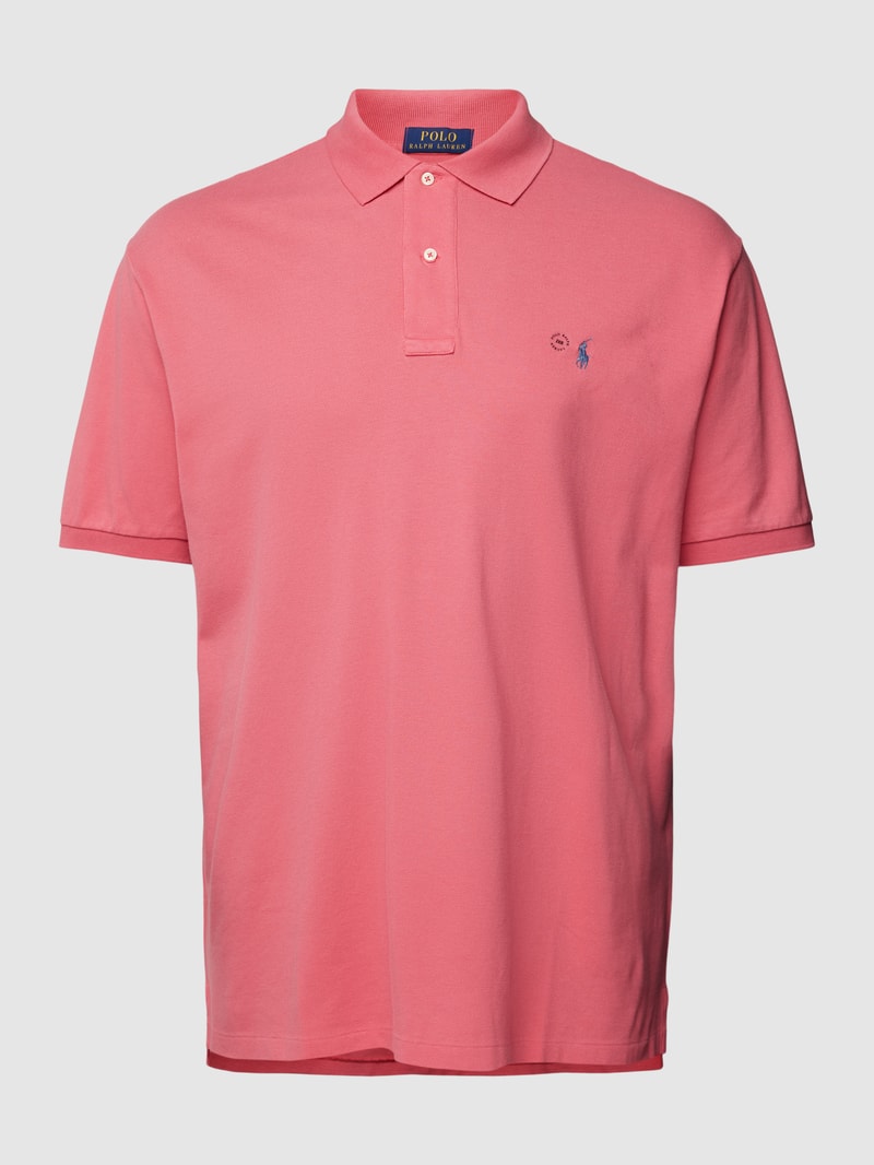 PLUS SIZE Poloshirt mit Label-Stitching in hellrot