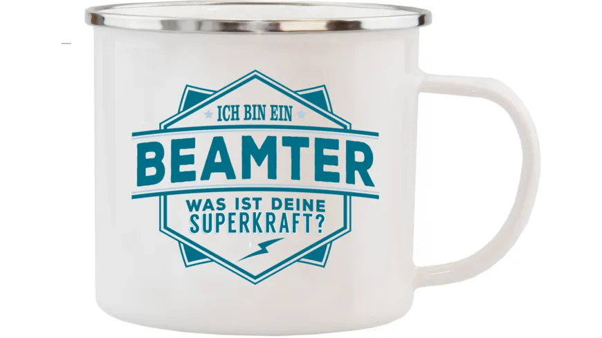 H&H Echter Kerl Emaille-Becher Beamter