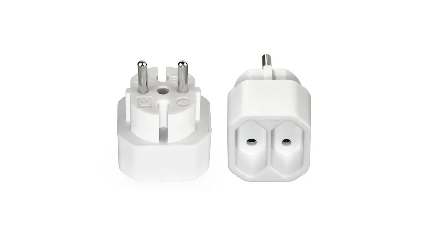Hama Steckdosenadapter 2-fach, 2x Euro-Steckdose, Doppelpack, Weiß