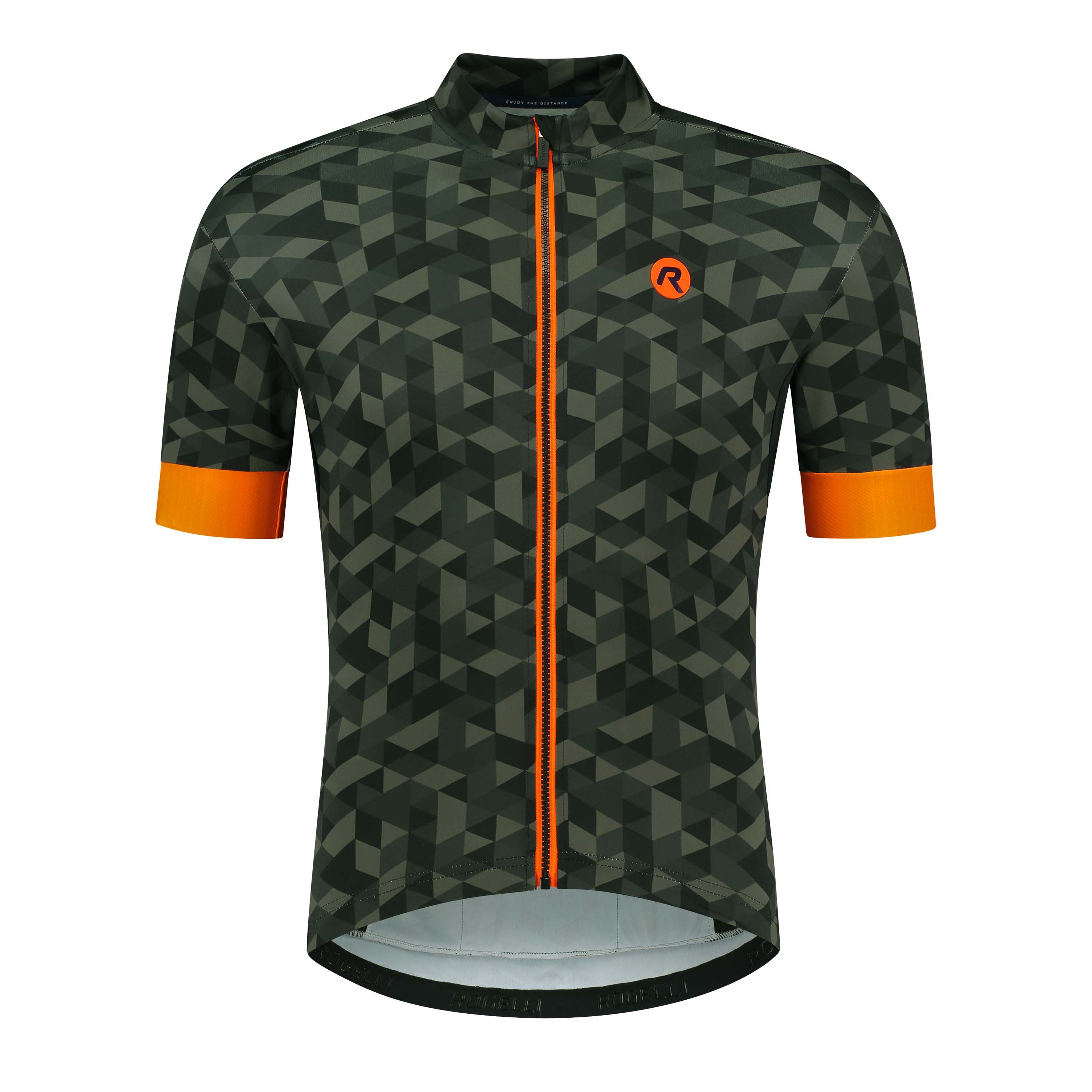 Rogelli Rubik Grün/Orange Herren Radtrikot Kurzarm