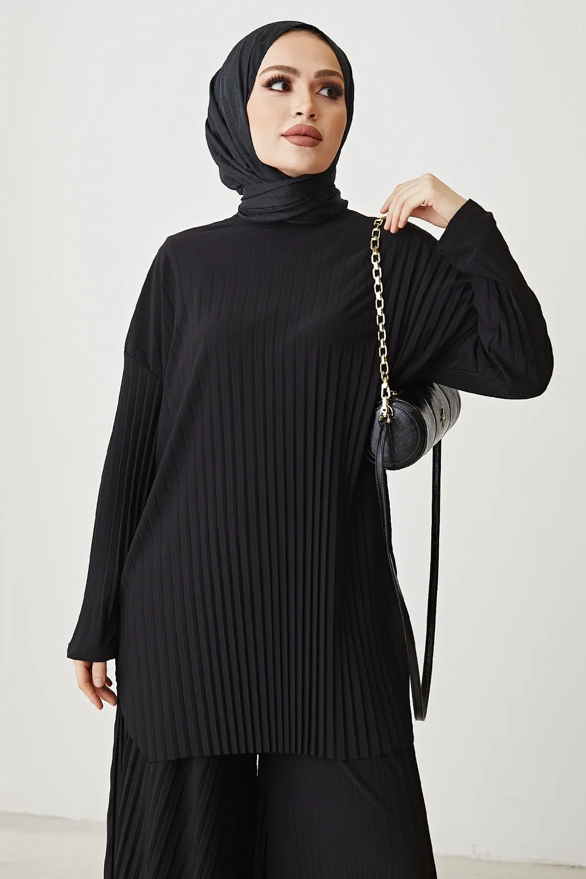 InStyle  Mila Faltenhosen-Tunika-Doppelset - Schwarz