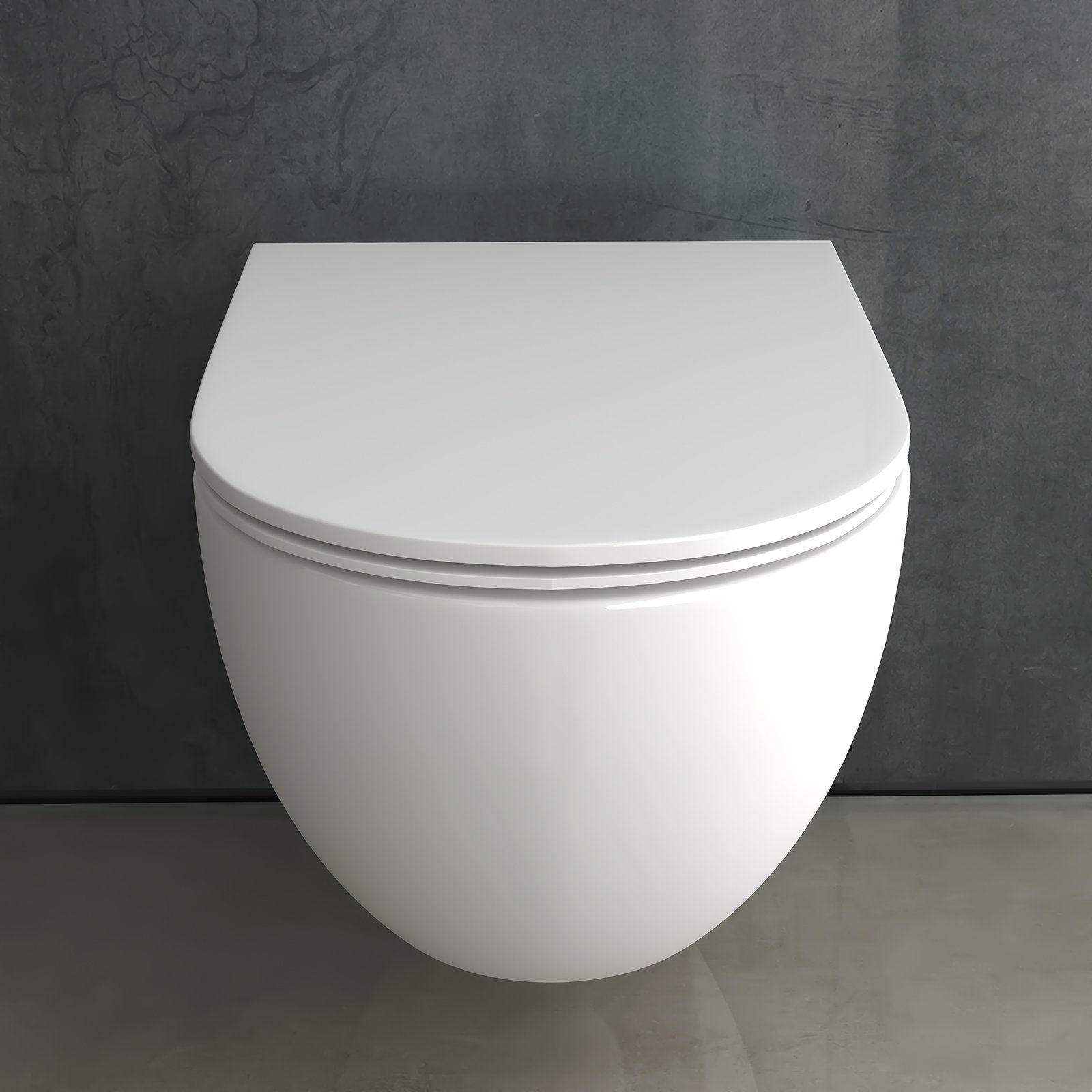 Alpenberger Dusch-WC - Bidet WC - Spülrandloses WC mit Nano Beschichtung, Wandmontage, Abgang Waagerecht, Toilette Komplett-Set, Hänge WC - Taharet WC mit WC Deckel Softclose - Made in Europa