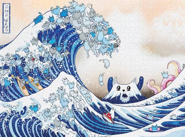Exploding Kittens Puzzle: The Great Wave off Cat-a-gawa (Erw.)