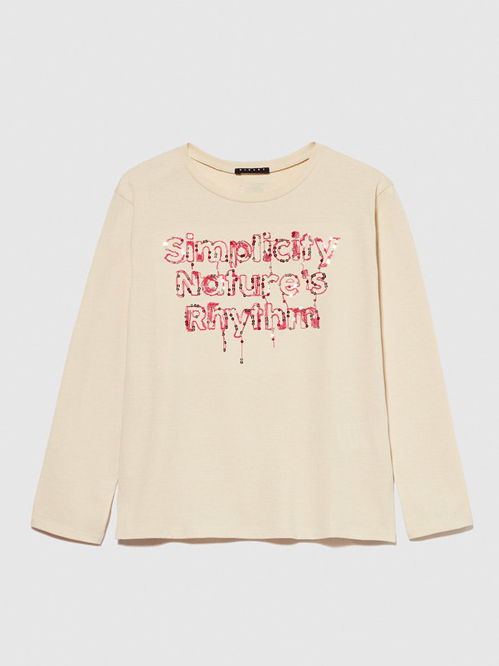 Sisley Longsleeve in Creme/ Pink günstig kaufen