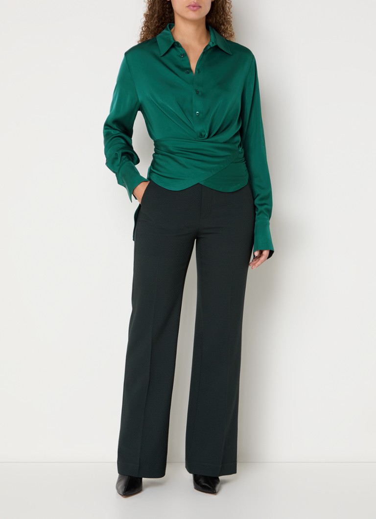 Vanilia Satin Blouse with Draped Detail
