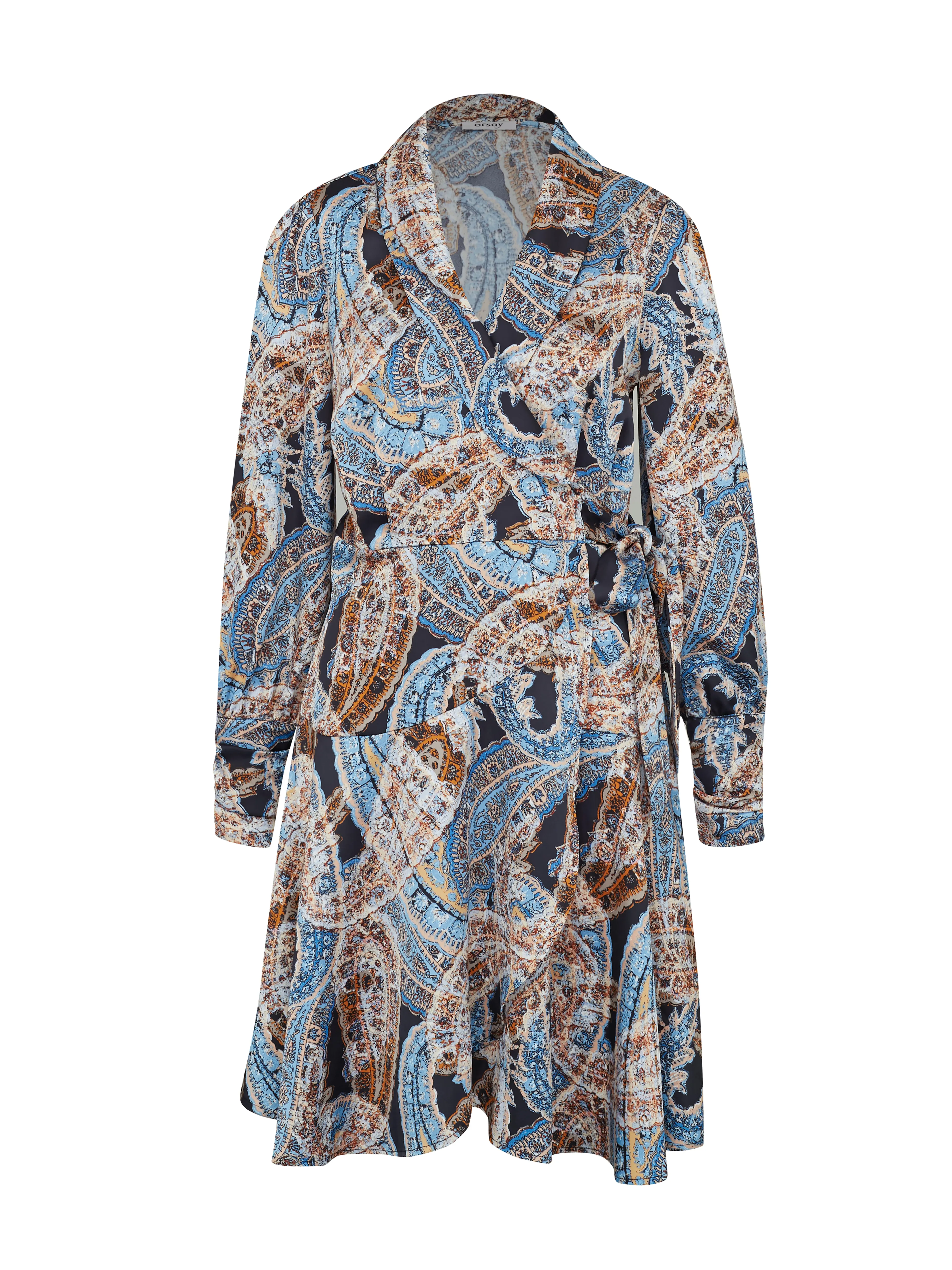 Blau gemustertes knielanges Damenkleid ORSAY
