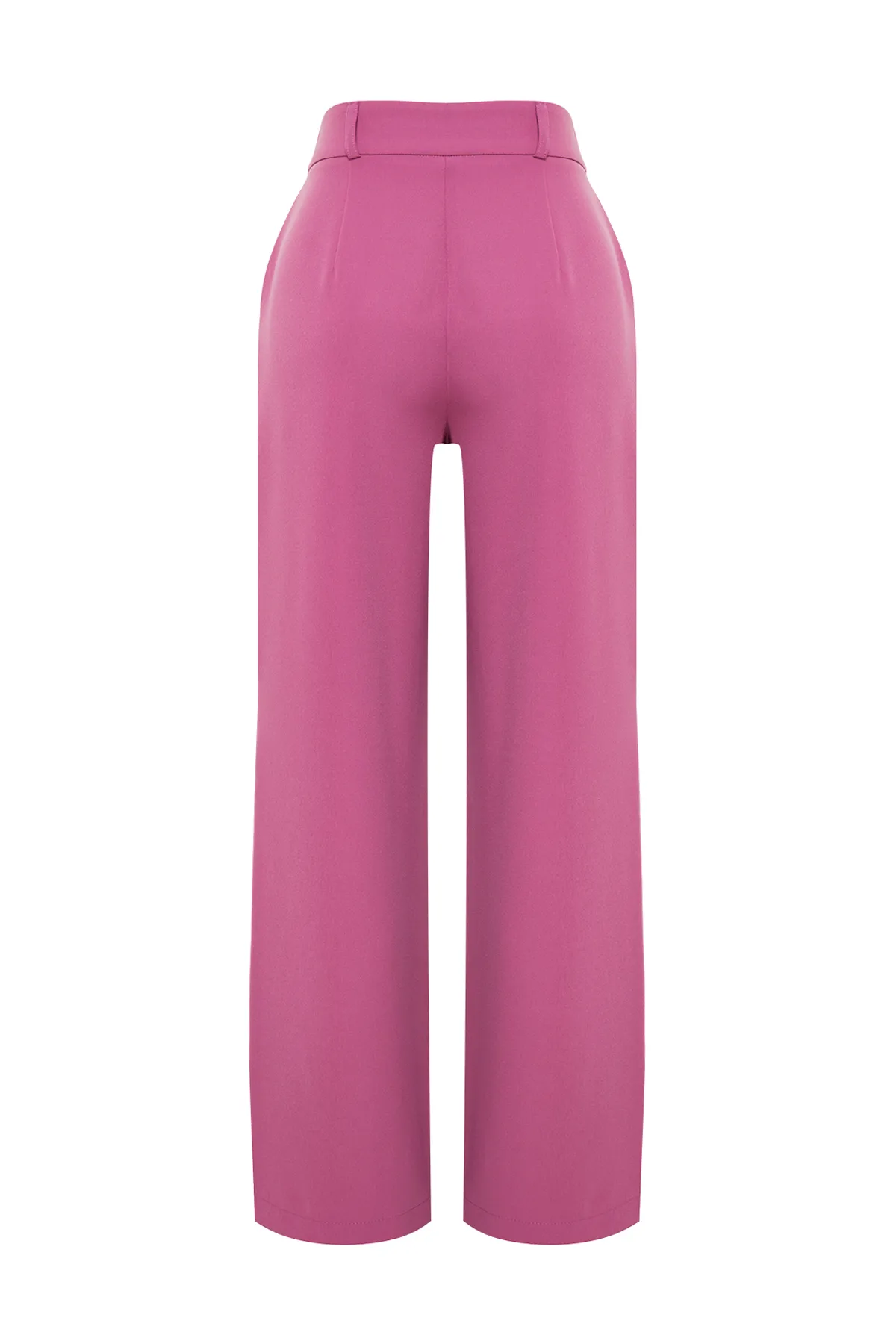 Trendyol Collection  Fuchsiafarbene, gewebte Hose mit hoher Taille und weitem Bein/Plissee mit weitem Bein TWOAW21PL0076