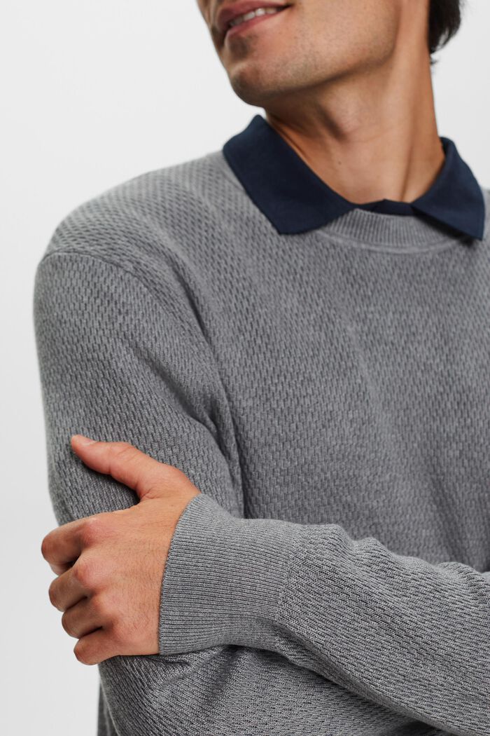 Strukturierter Strickpullover mit Rundhalsausschnitt