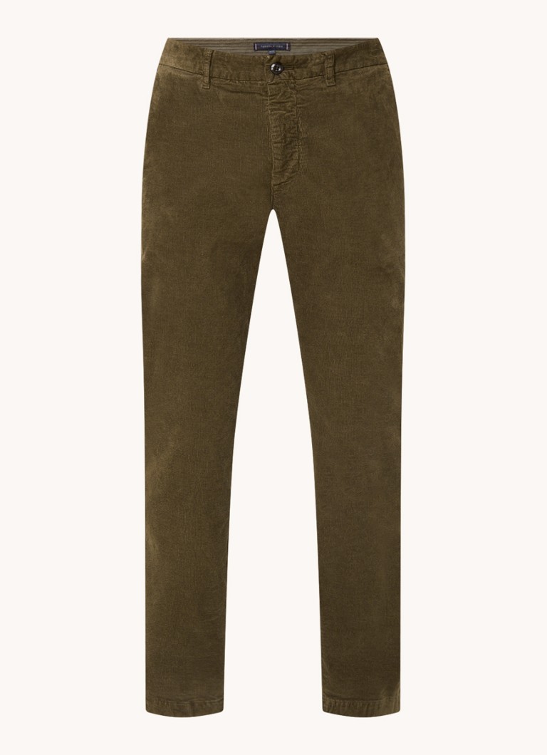 Pantaloni chino drepți Tommy Hilfiger Denton din cordură elastică