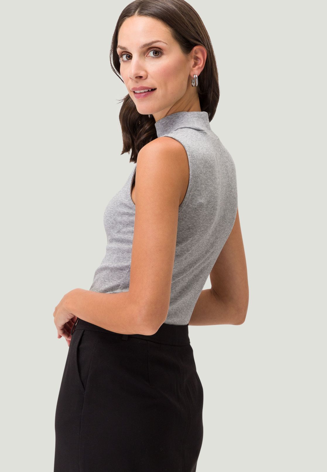 Jerseytop mit Stehkragen