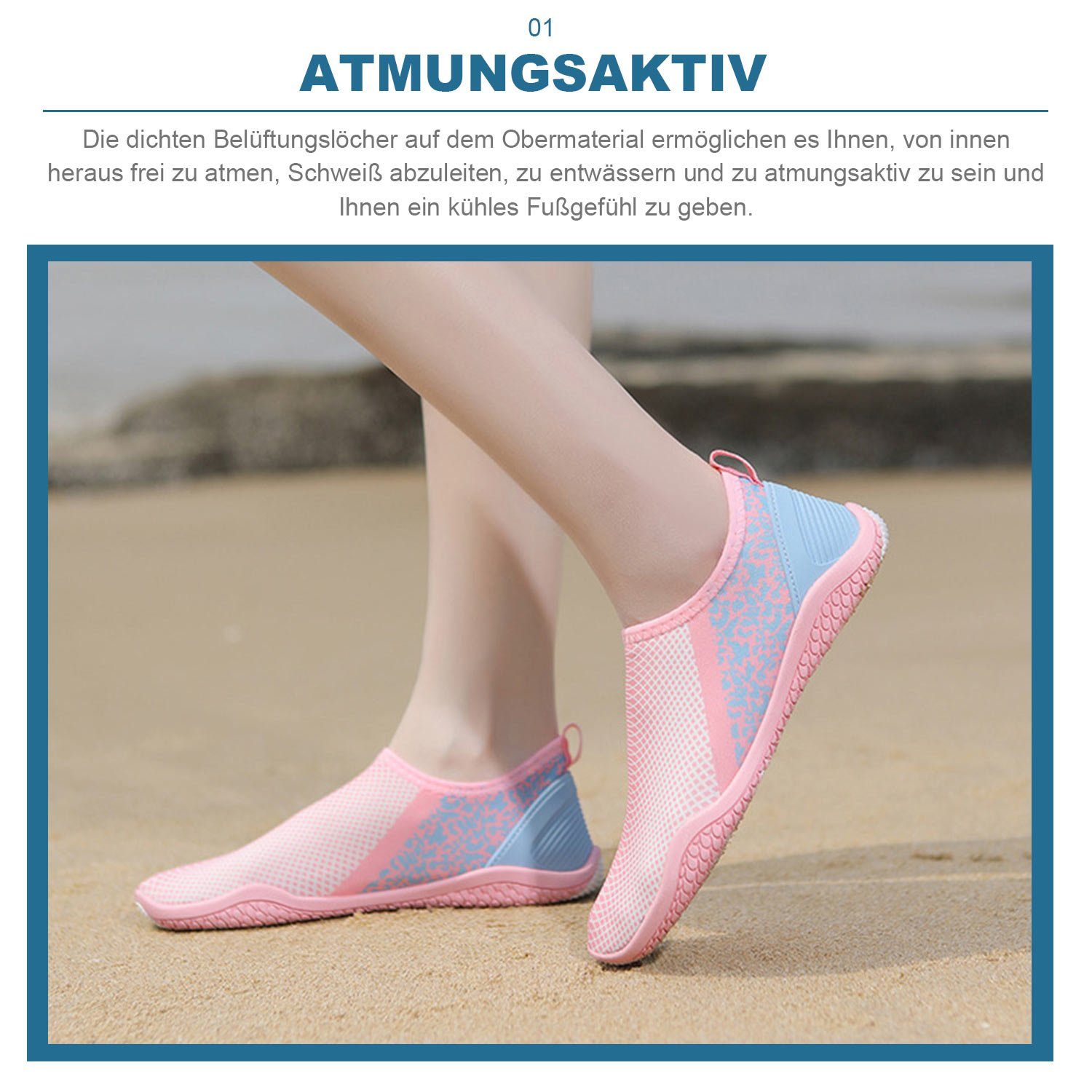 Daisred unisex Barfußschuhe schnelltrocknend Zehen-&Fersenschutz Wasserschuh