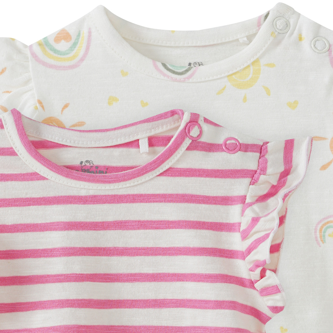 2 Newborn T-Shirts im Muster-Mix