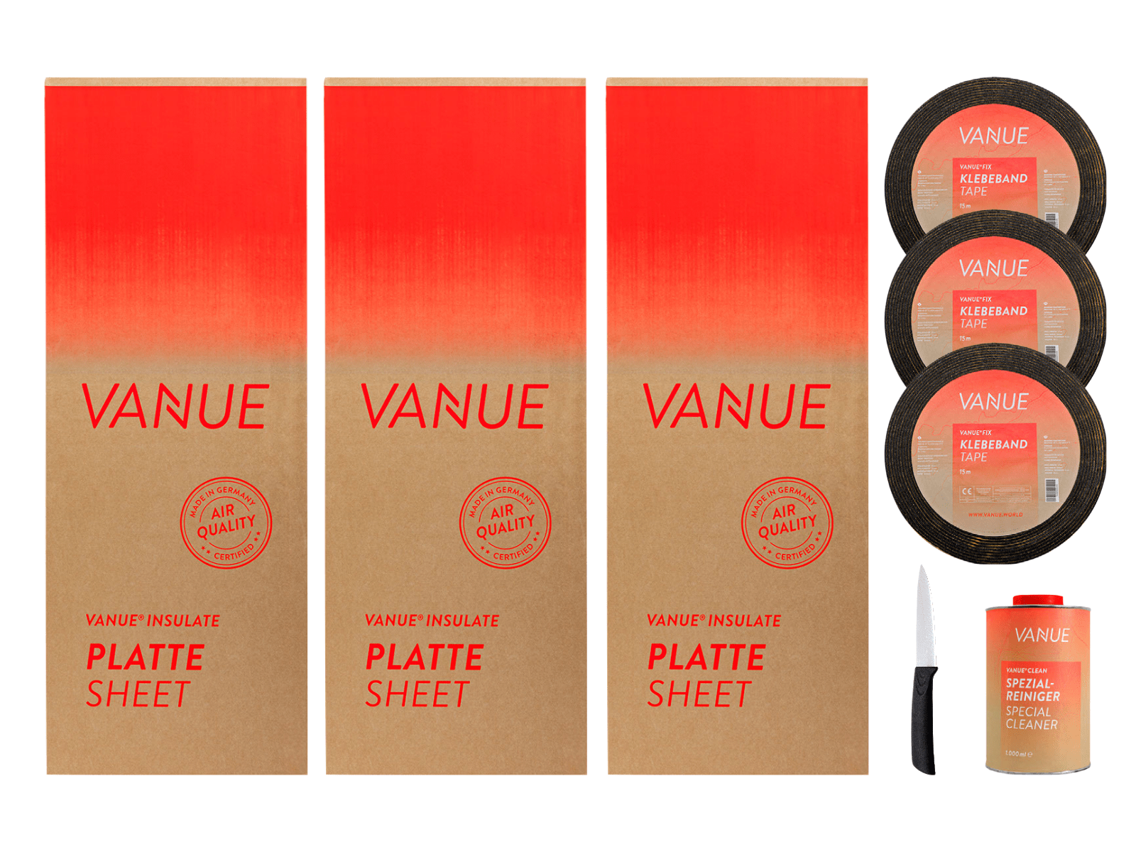 VANUE 18 m² komplettes 19 mm Dämmstoffset