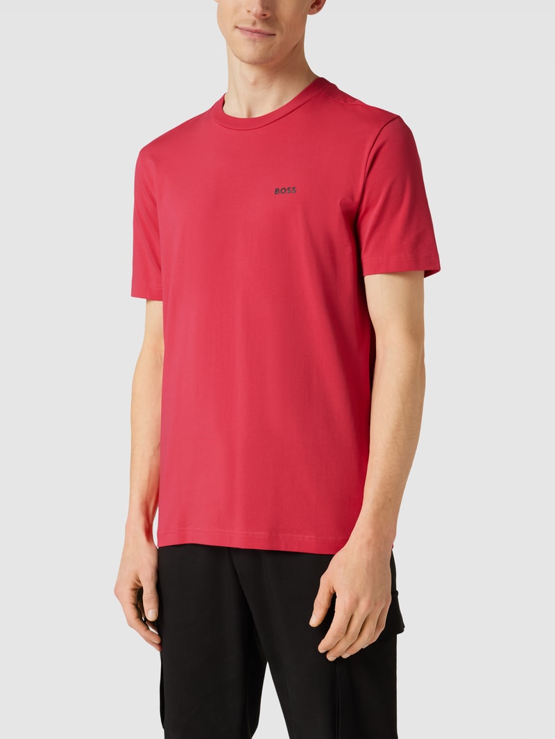 T-Shirt mit Label-Print in pink