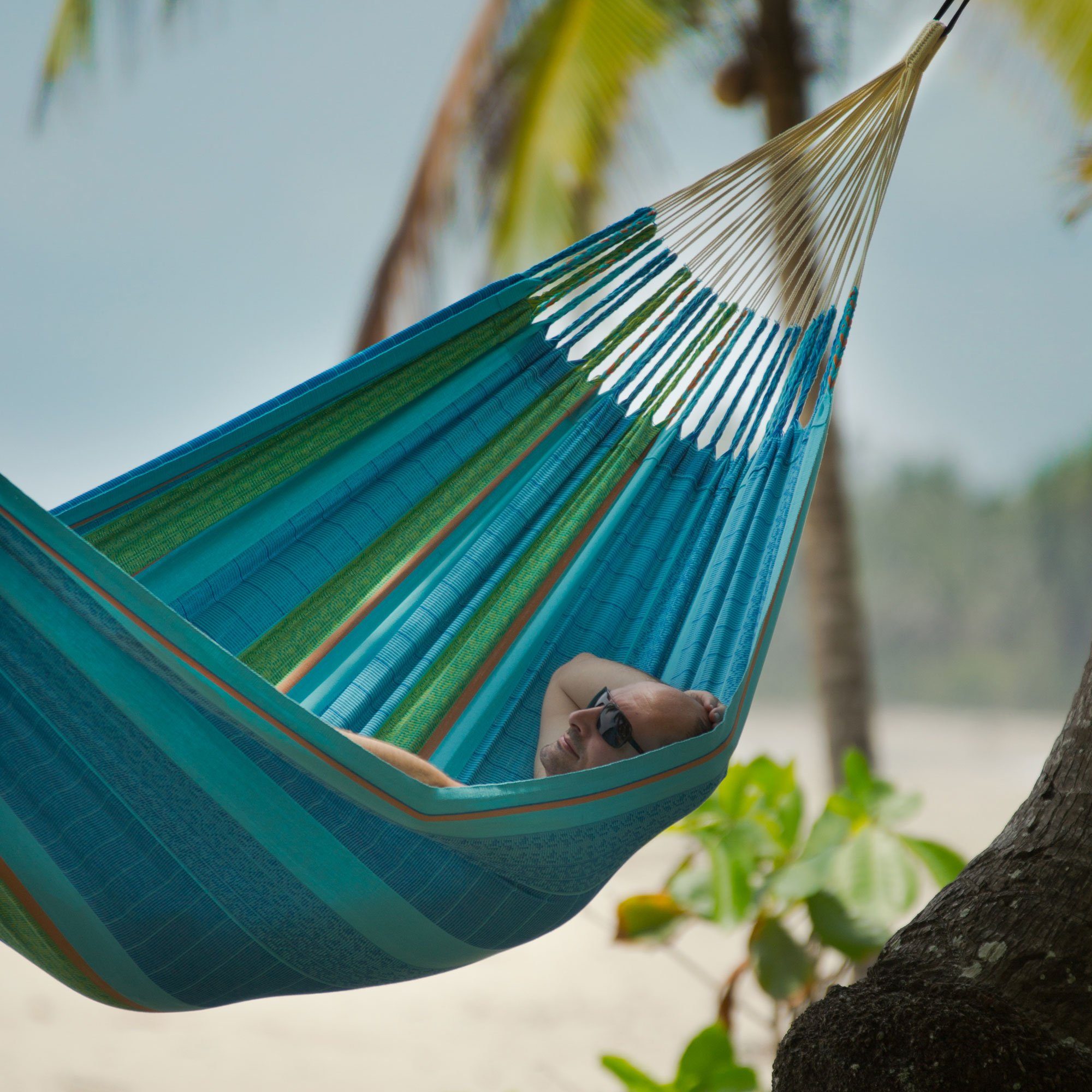 La Siesta Hängematte Familien Hängematte Flora curacao - La Siesta Bio Baumwolle, Reine Baumwolle aus biologischem Anbau