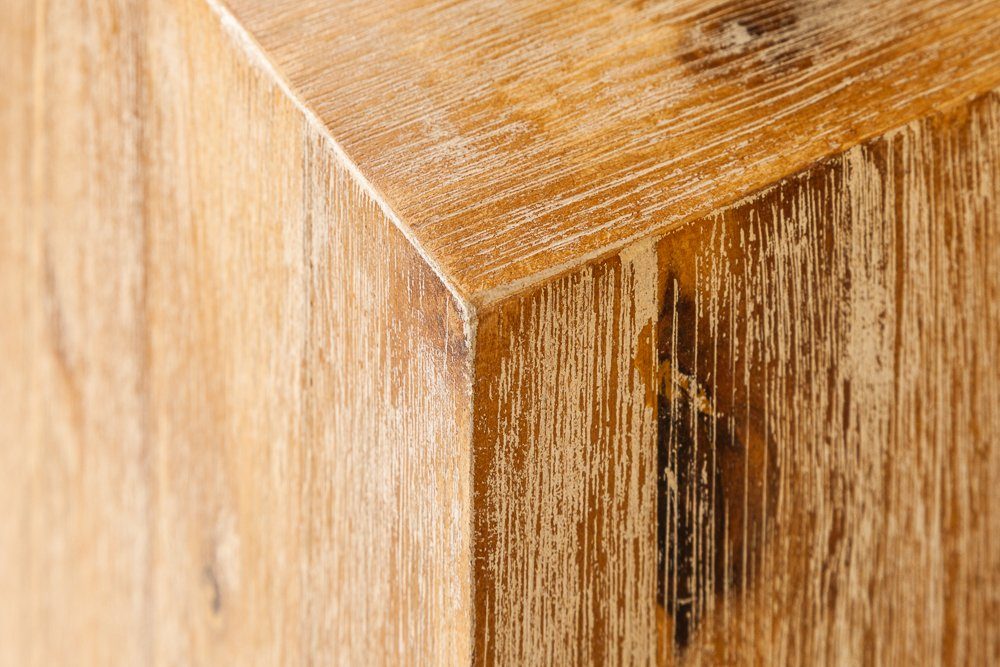riess-ambiente Beistelltisch COLUMNA 50cm natur / teakgrau gekälkt, Massivholz · Deko-Säule · Handarbeit · Akazie