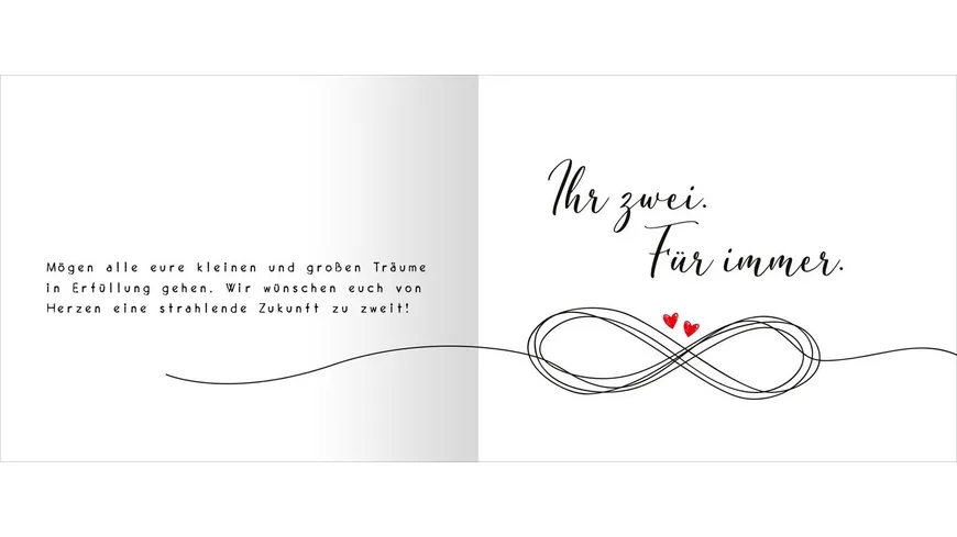 Alles Gute zu eurer Hochzeit. Feiert eure Liebe!