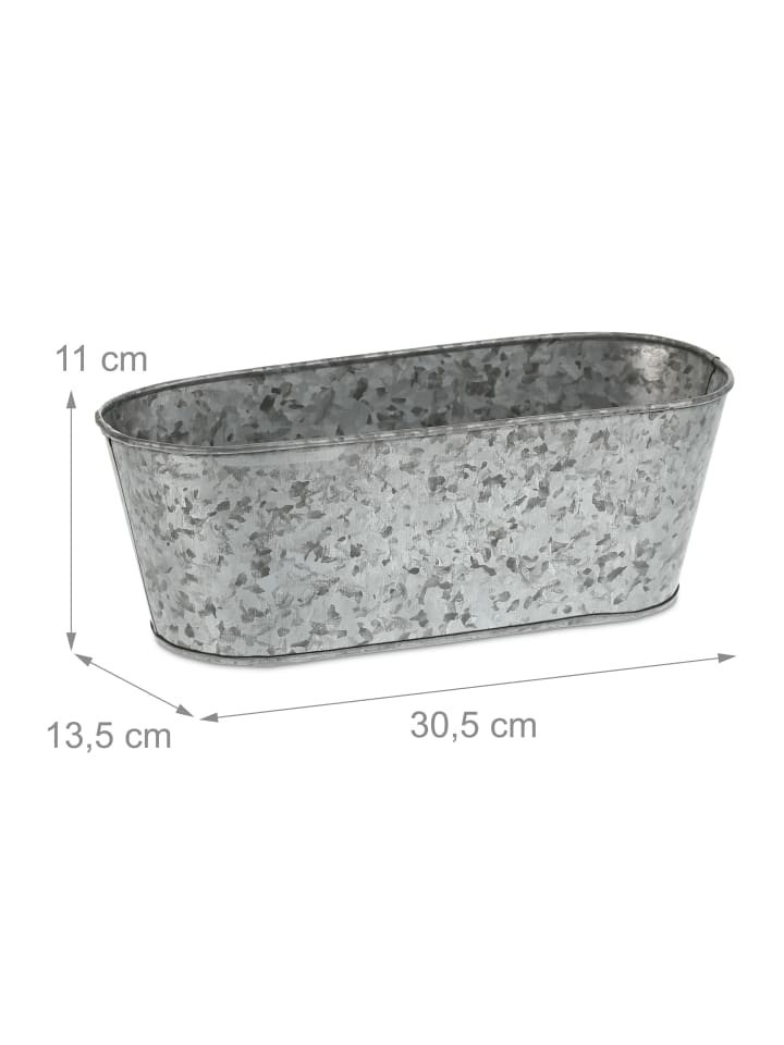 relaxdays Zinkwanne 6er Set in Silber günstig kaufen onesize