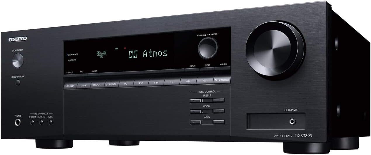 Onkyo TX-SR393 5.2 Ka­nal Atmos 4k60 Bluetooth Dolby Atmos schwarz AV-Receiver
