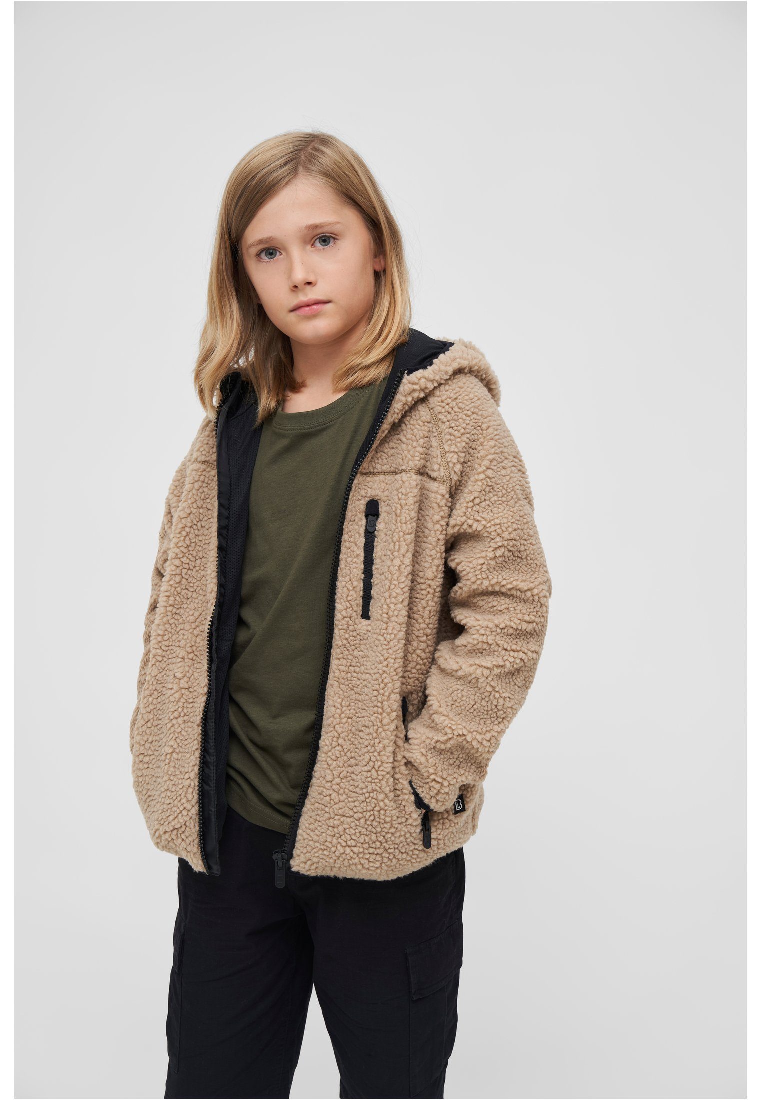 Brandit Outdoorjacke Herren Kids Teddyfleecejacket Hood (1-St)