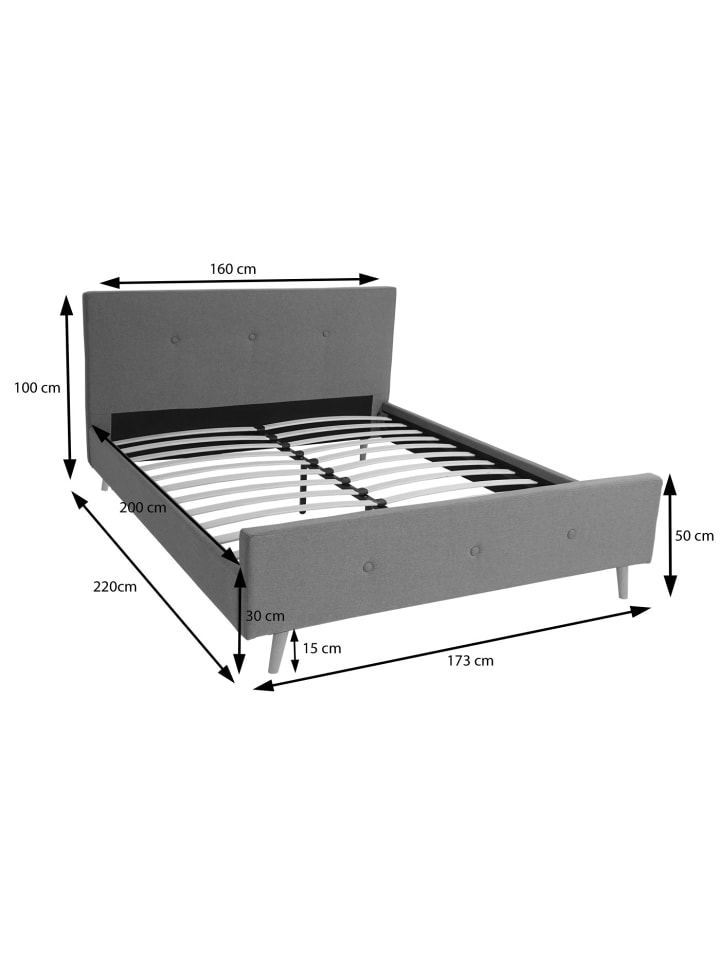 MCW Polsterbett J98 mit Lattenrost, 160x200cm creme-beige günstig kaufen onesize