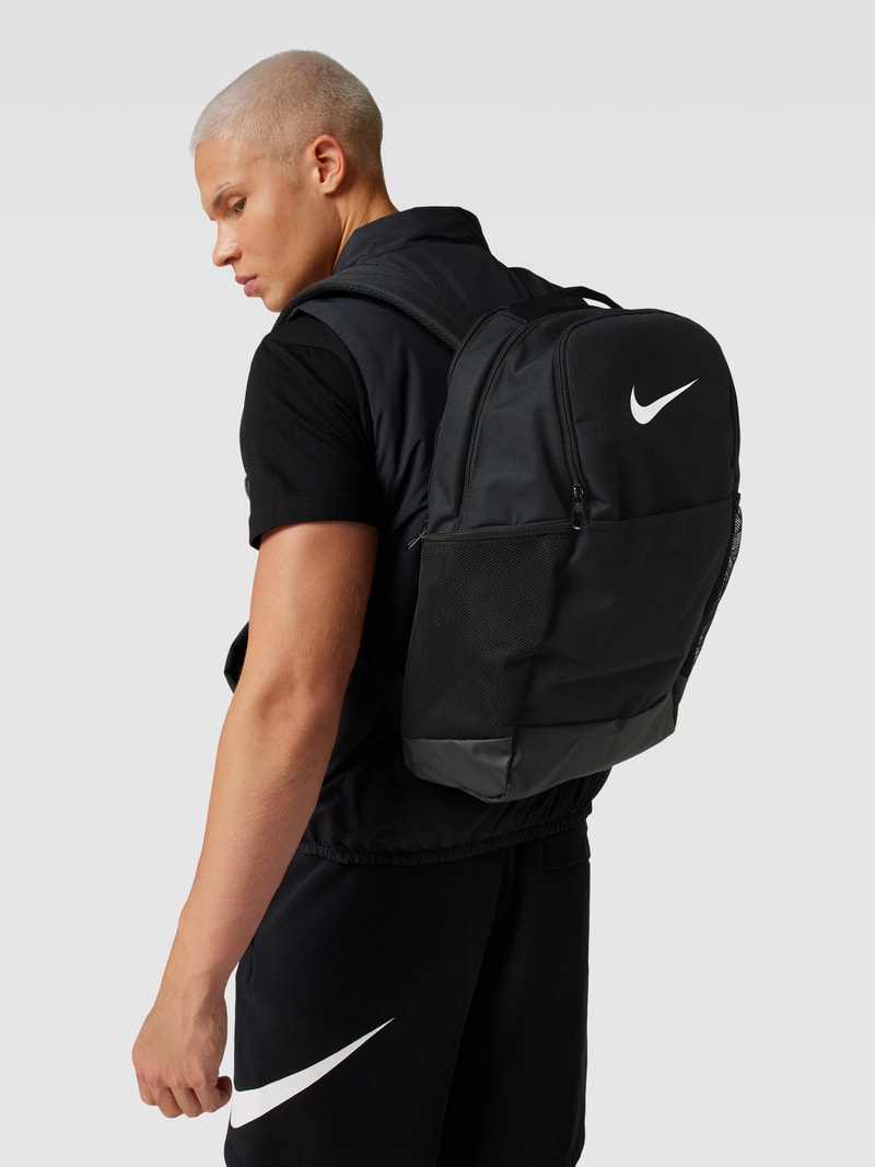 Rucksack mit Label-Print in schwarz