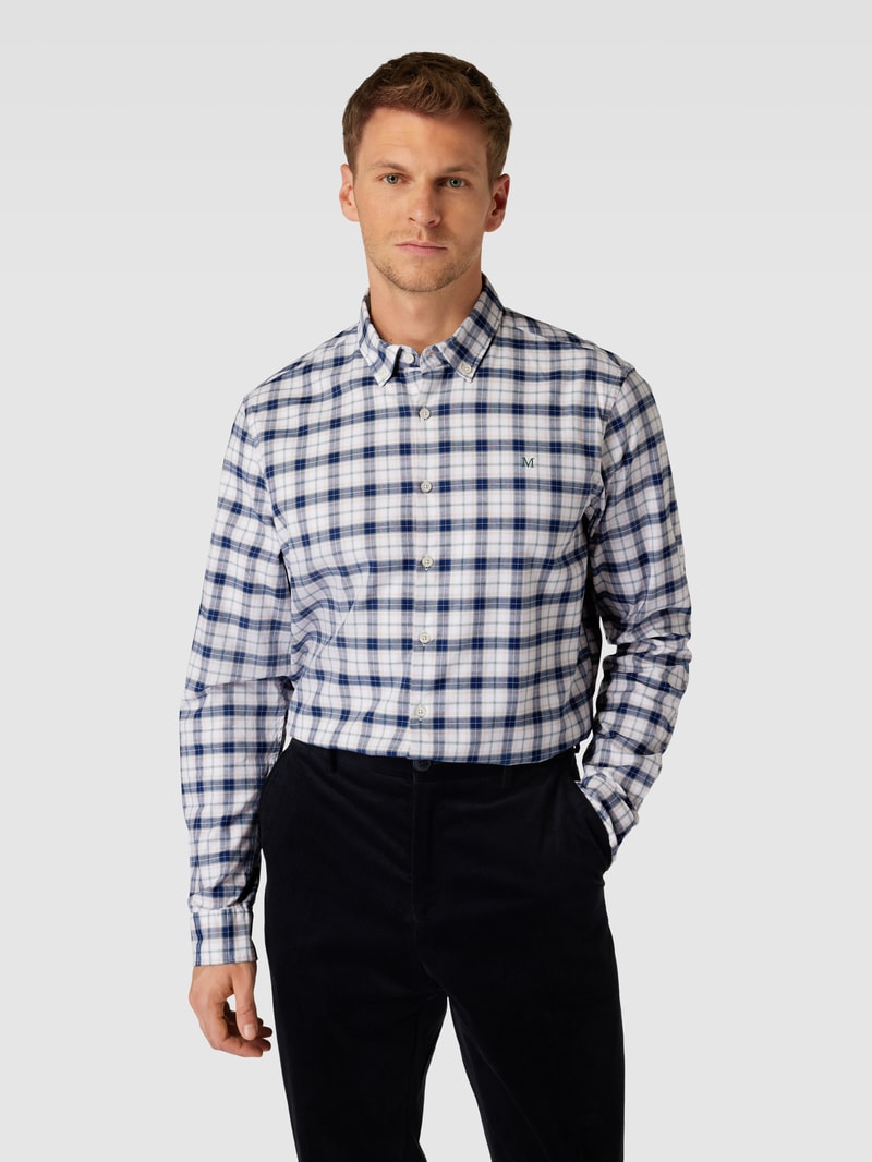 Regular Fit Freizeithemd mit Logo-Stitching in grün