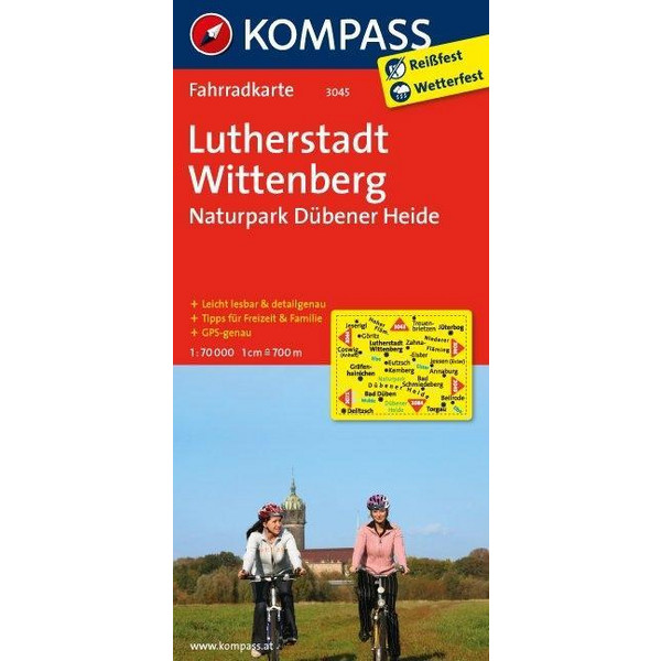 Lutherstadt Wittenberg - Naturpark Dübener Heide 1:70000 - Fahrradkarte