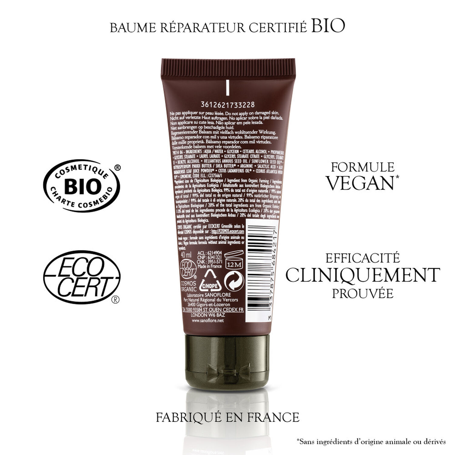 Sanoflore Cica Natura Baume Réparateur Aux Mille Vertus 40 ml
